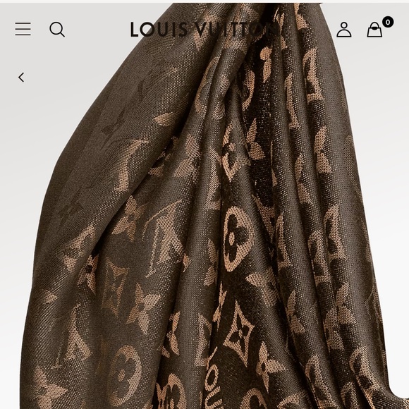 LOUIS Vuitton BROWN GOLD SCARF - Picture 4 of 6